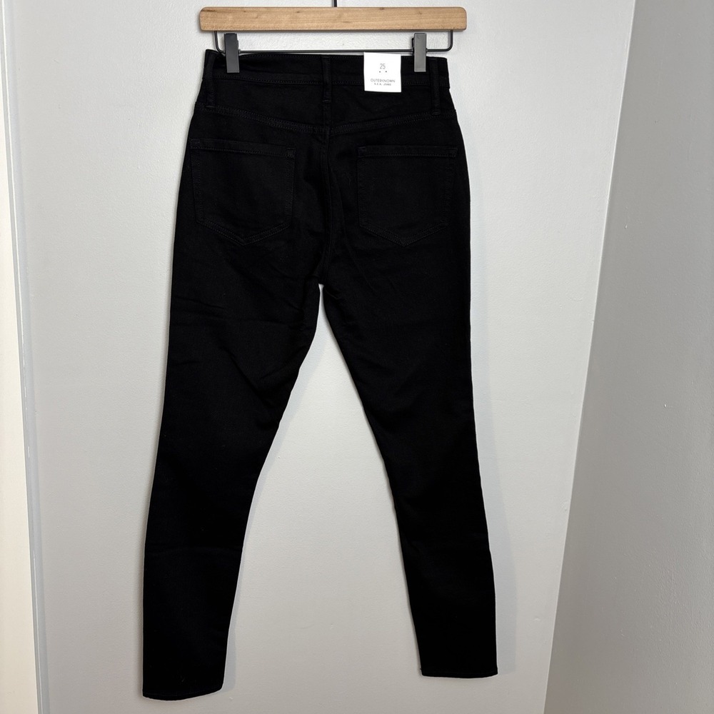 Outerknown Women's 25 Strand High Rise Skinny Jeans Black Denim - Picture 8 of 11